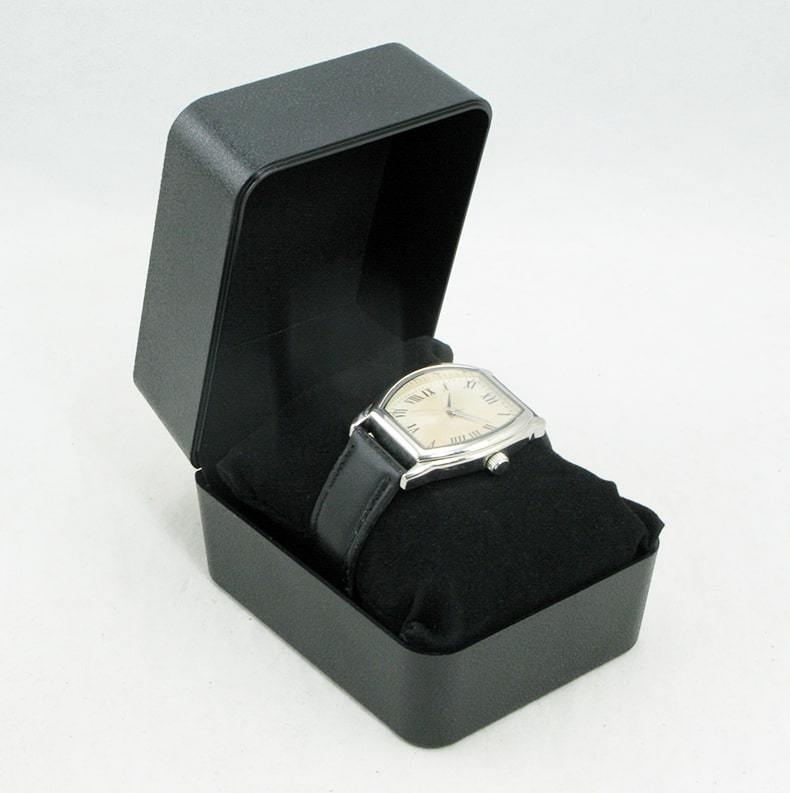 Classic women watch box with black pillow for single wrist watch